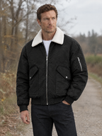Contrast Collar Aviator Jacket
