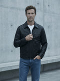 Slim Fit Leather Zip Jacket