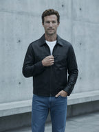Slim Fit Leather Zip Jacket