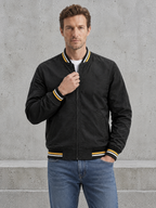 Striped Trim Varsity Jacket