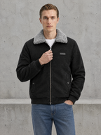 Plush-Lined Corduroy Zip Jacket