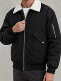 Contrast Collar Aviator Jacket