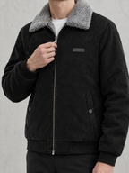 Plush-Lined Corduroy Zip Jacket