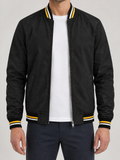 Striped Trim Varsity Jacket