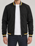 Striped Trim Varsity Jacket