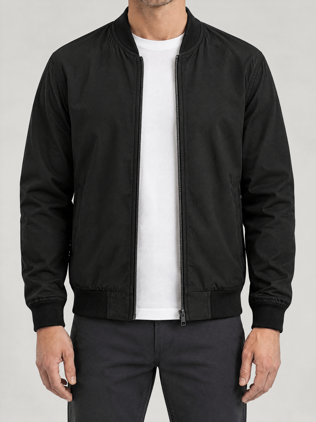 Classic Men's Bomber Jacket - Black
