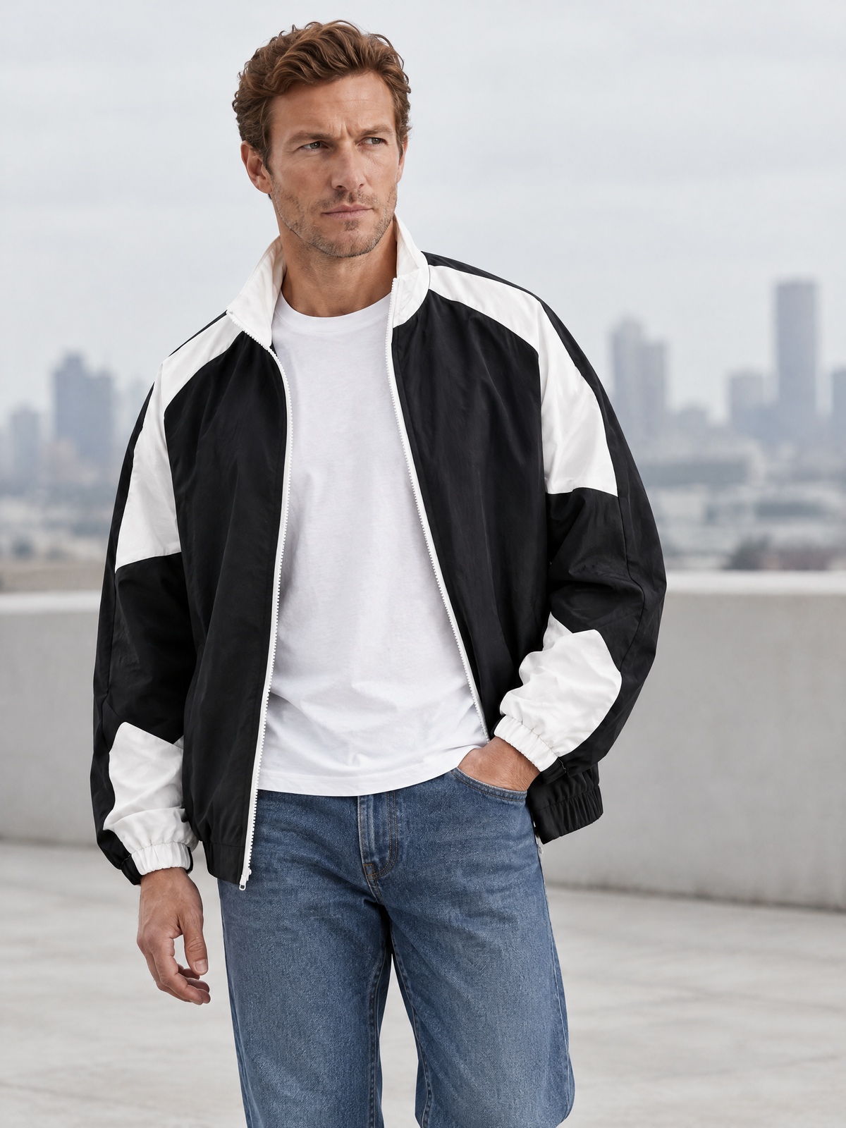 Travis Colour Block Zip-Up Jacket