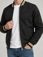 Striped Trim Varsity Jacket