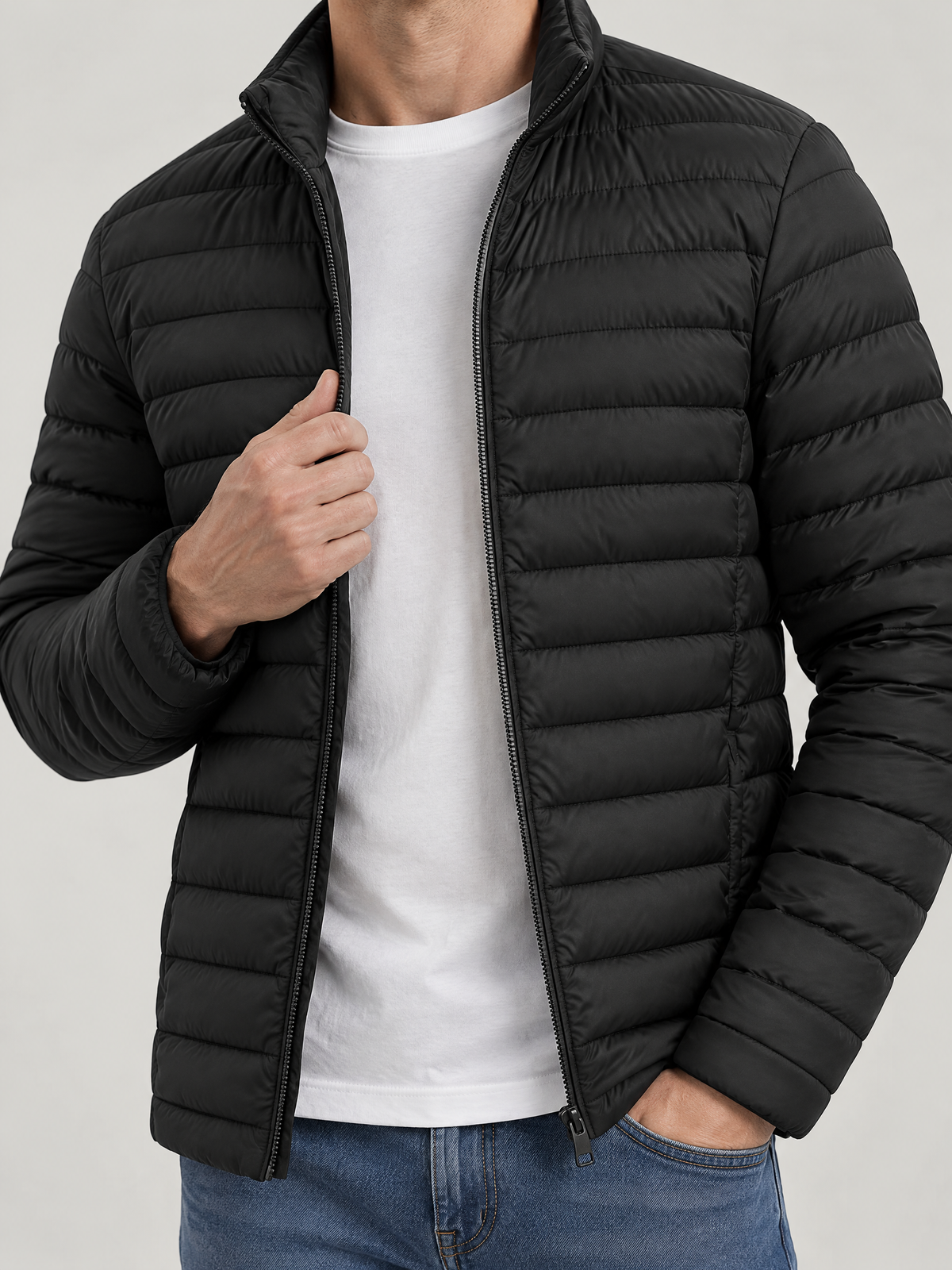 Quilted Stand Collar Puffer Jacket