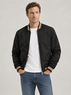 Striped Trim Varsity Jacket