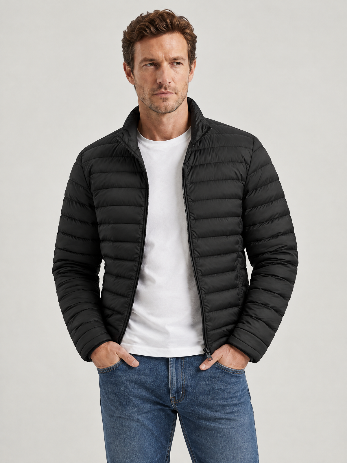Quilted Stand Collar Puffer Jacket