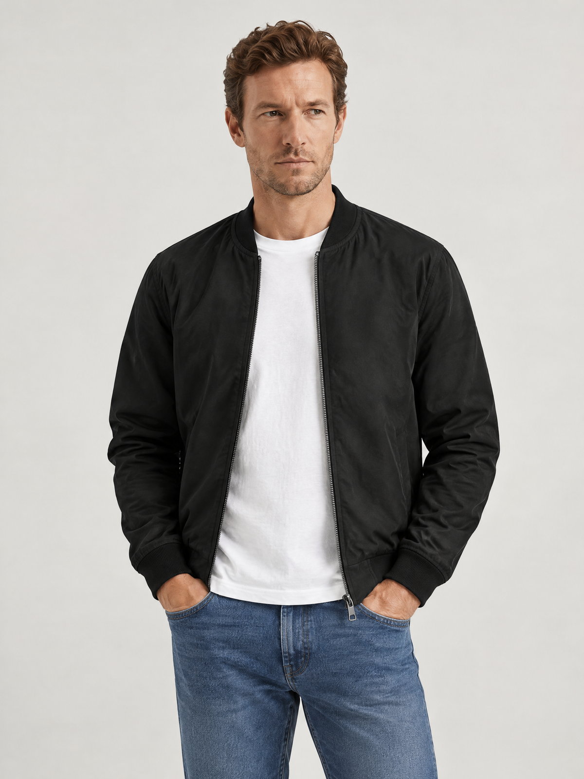 Classic Men's Bomber Jacket - Black