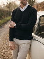 Men's Jumper Pullover V-Neck Slim Fit