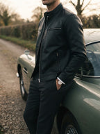 Casual Leather Stand Collar Biker Jacket