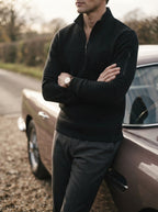 Quarter-Zip Waffle Knit Pullover