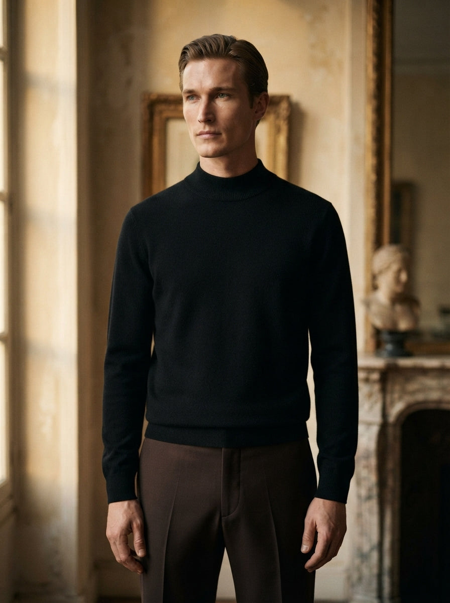 Essential Ribbed Mock Neck Sweater