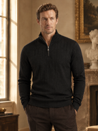 Reid Ribbed Stand Collar Quarter Zip