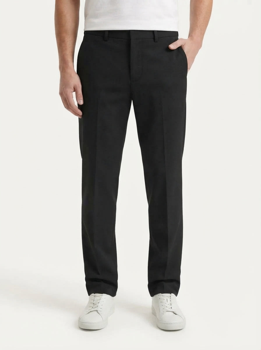 Men's Smart Casual Stretch Solid Trousers