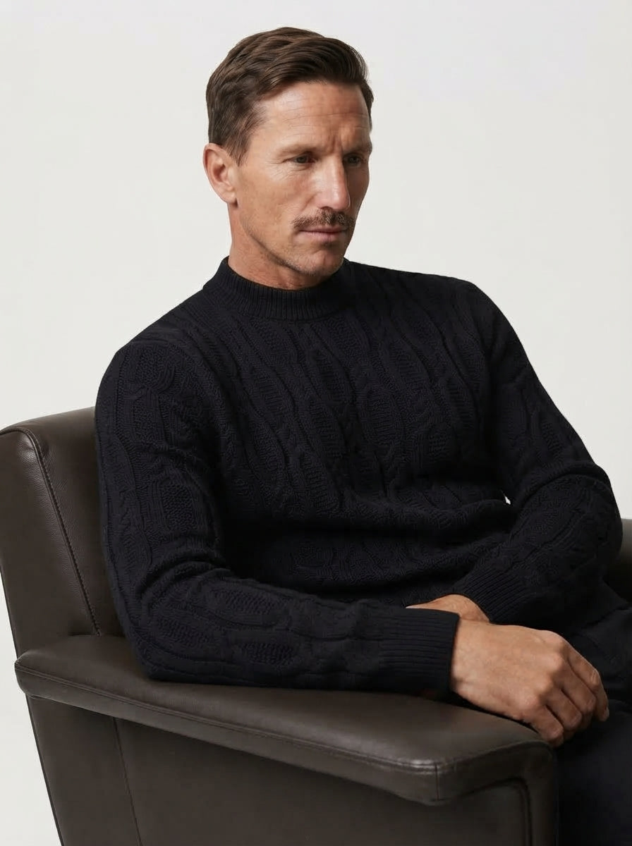 Cable Knit Crewneck Sweater