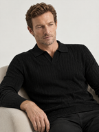 Enzo Ribbed Polo Sweater