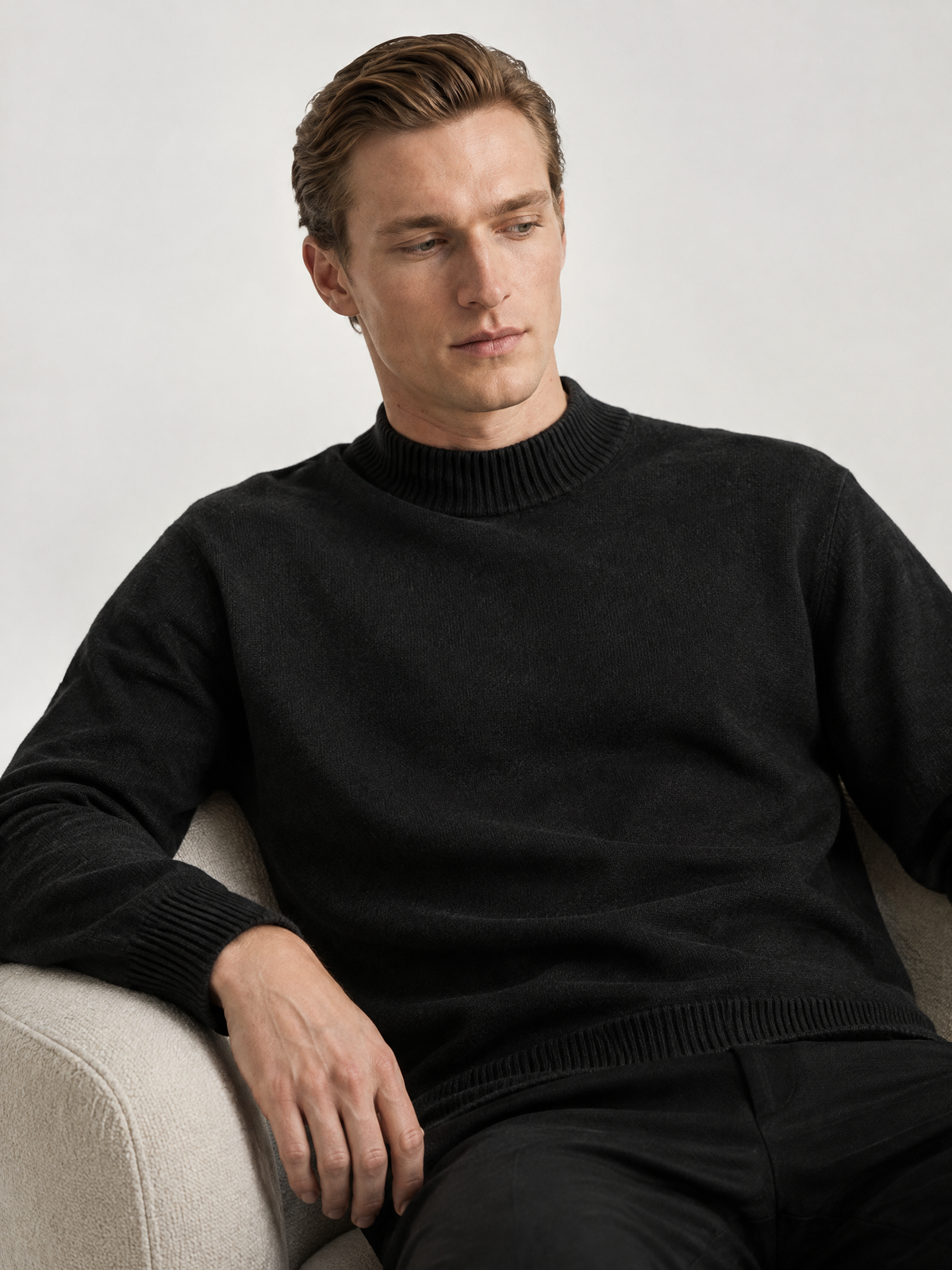 Essential Ribbed Mock Neck Sweater