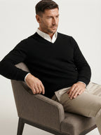 Men's Jumper Pullover V-Neck Slim Fit