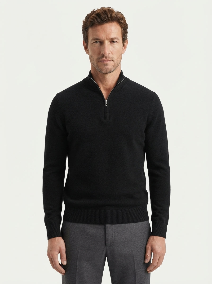 Cashmere Half-Zip Pullover Sweater