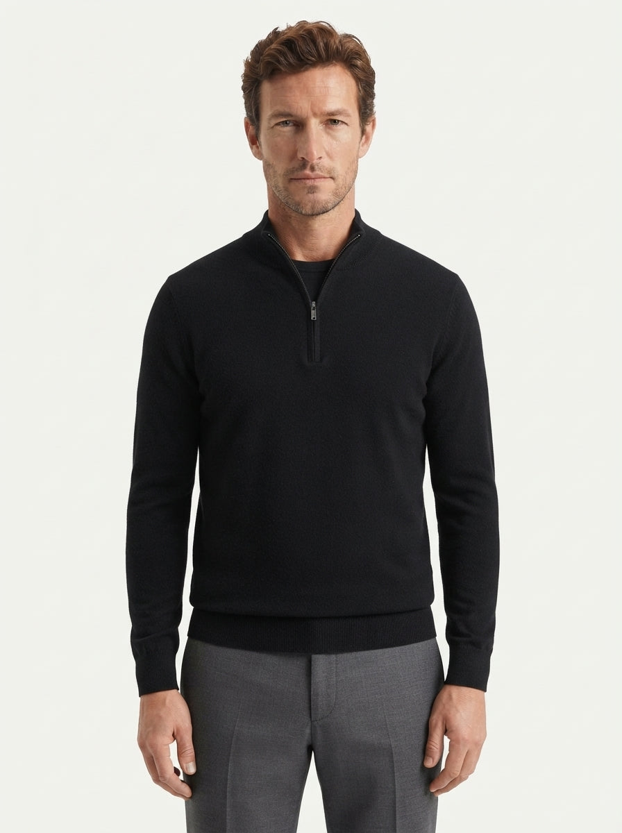 Wool Blend Half-Zip Sweater