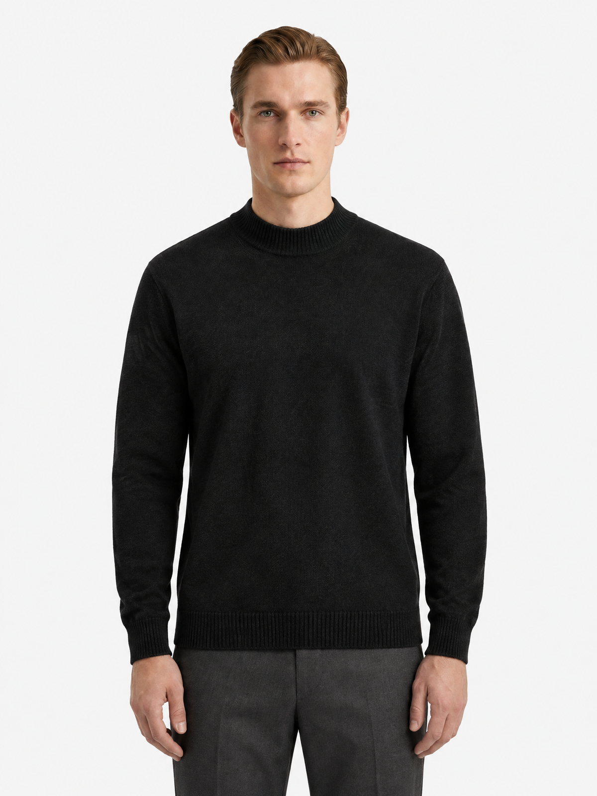 Essential Ribbed Mock Neck Sweater