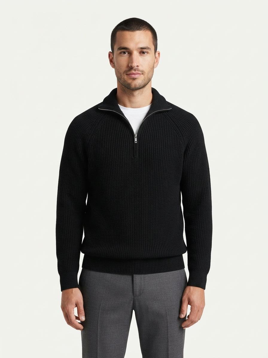 Men's Knitted Quarter-Zip Sweater