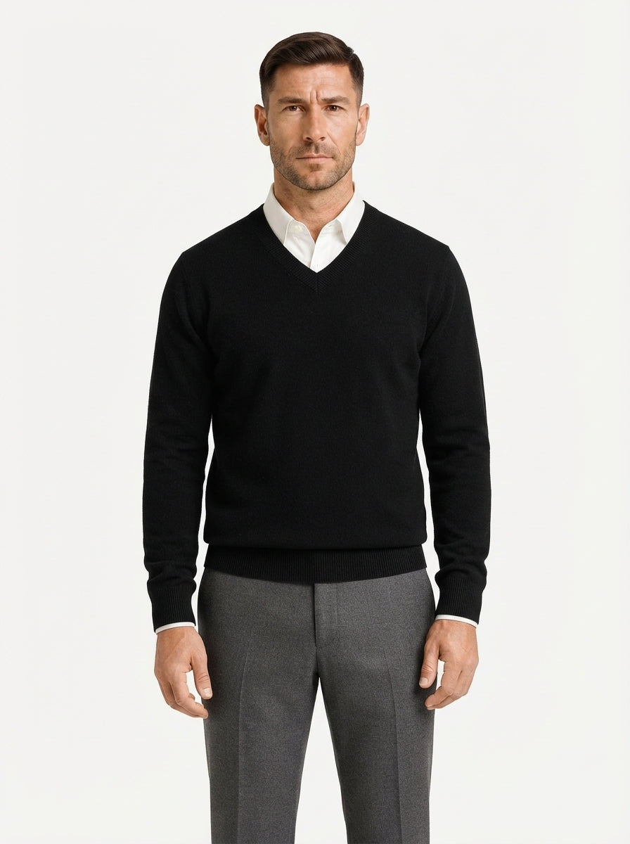 Men's Jumper Pullover V-Neck Slim Fit