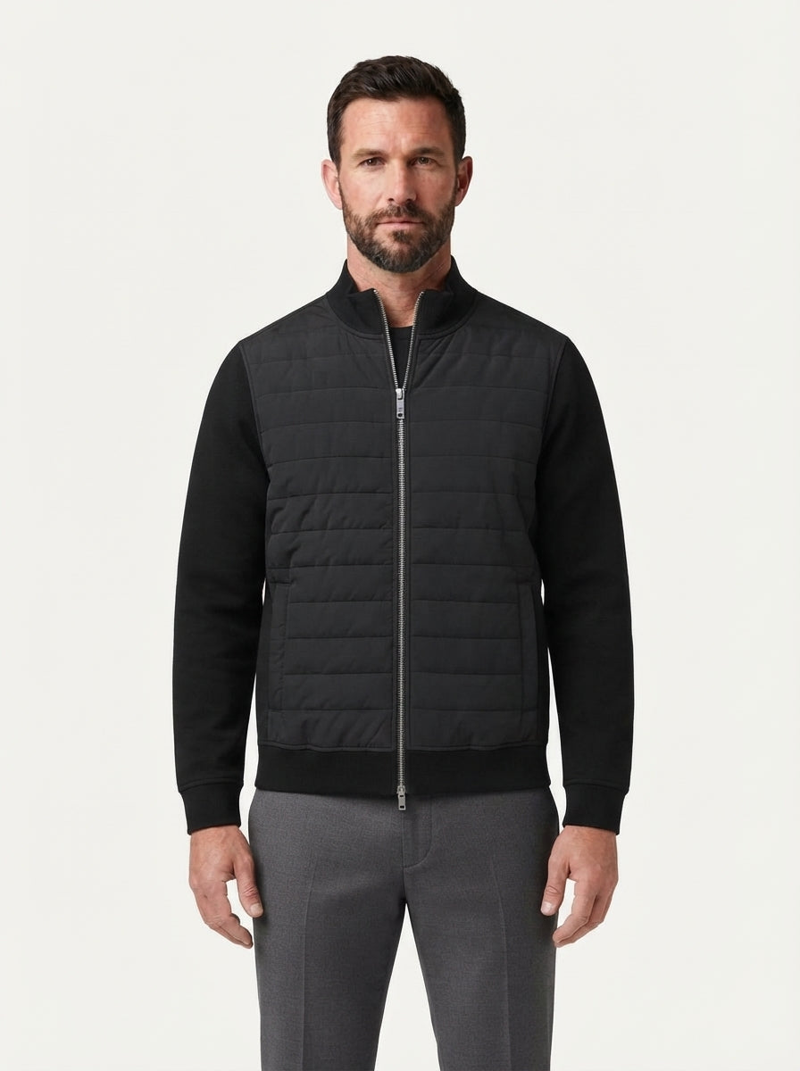 Smart-Casual Quilted Hybrid Knitted Sleeve Jacket