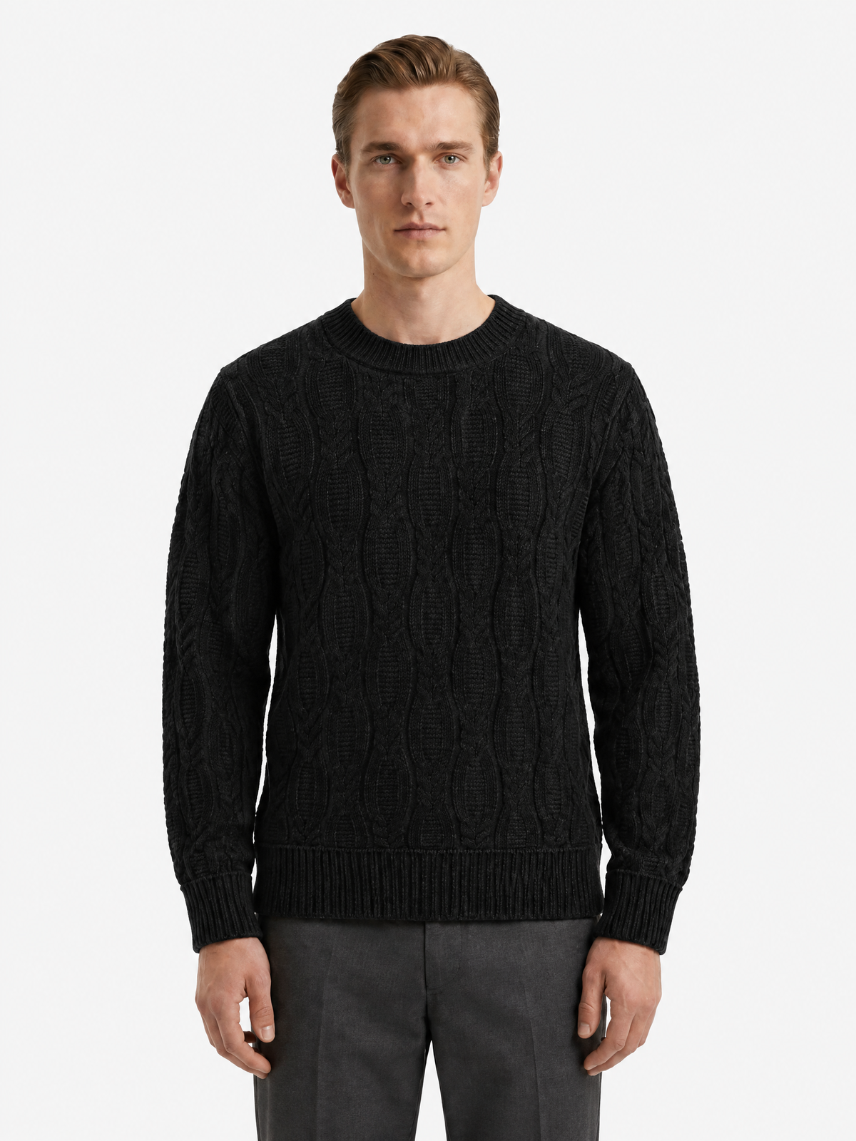 Cable Knit Crewneck Sweater