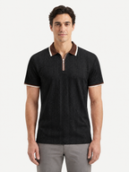 Oceans - Textured Half Sleeve Zip Polo
