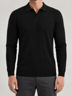 Enzo Ribbed Polo Sweater