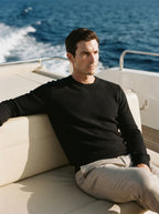 Textured Viscose Crewneck Sweater