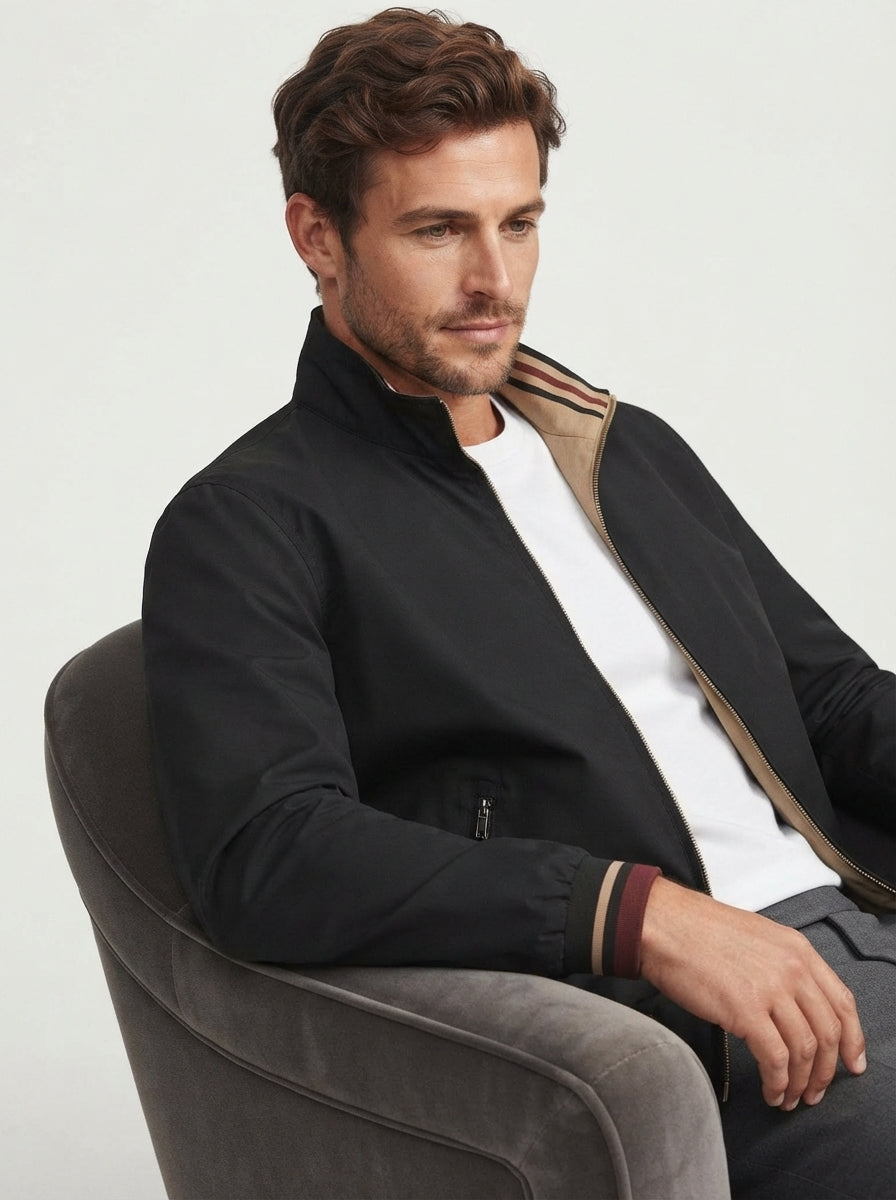 Reversible Zip Up Bomber Jacket