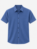 100% Organic Cotton Mesh-Stitch Button-Up Sweater Polo