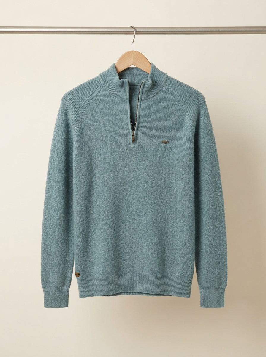 Elegant Fitted Quarter-Zip Sweater