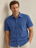 100% Organic Cotton Mesh-Stitch Button-Up Sweater Polo