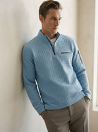 Quarter-Zip Waffle Knit Pullover