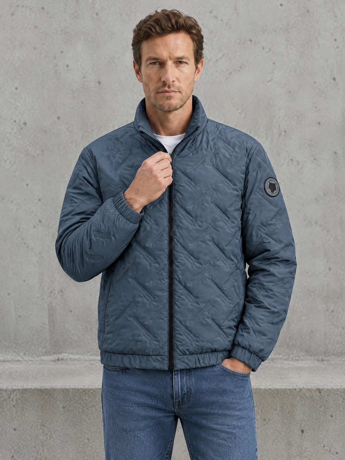 Quilted Stand Collar Jacket