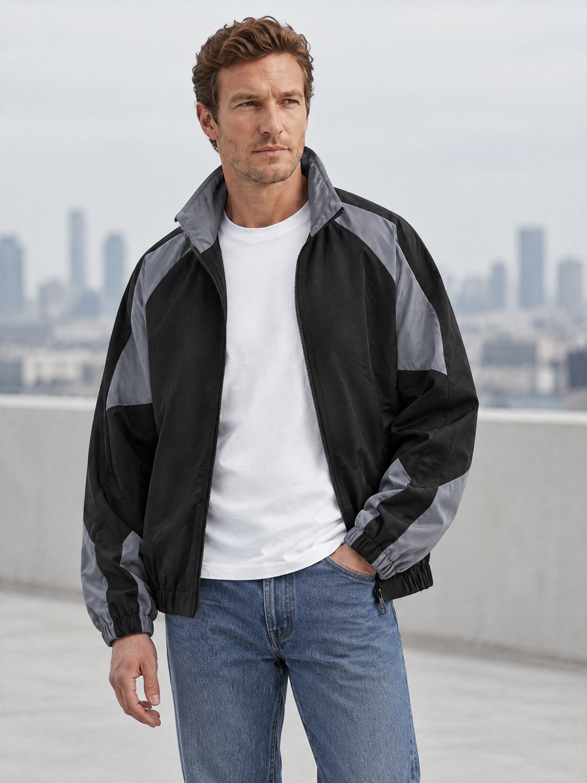 Travis Colour Block Zip-Up Jacket