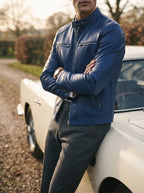 Casual Leather Stand Collar Biker Jacket