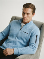 Quarter-Zip Waffle Knit Pullover