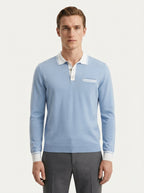 Long Sleeve Polo Shirt Contrast Collar