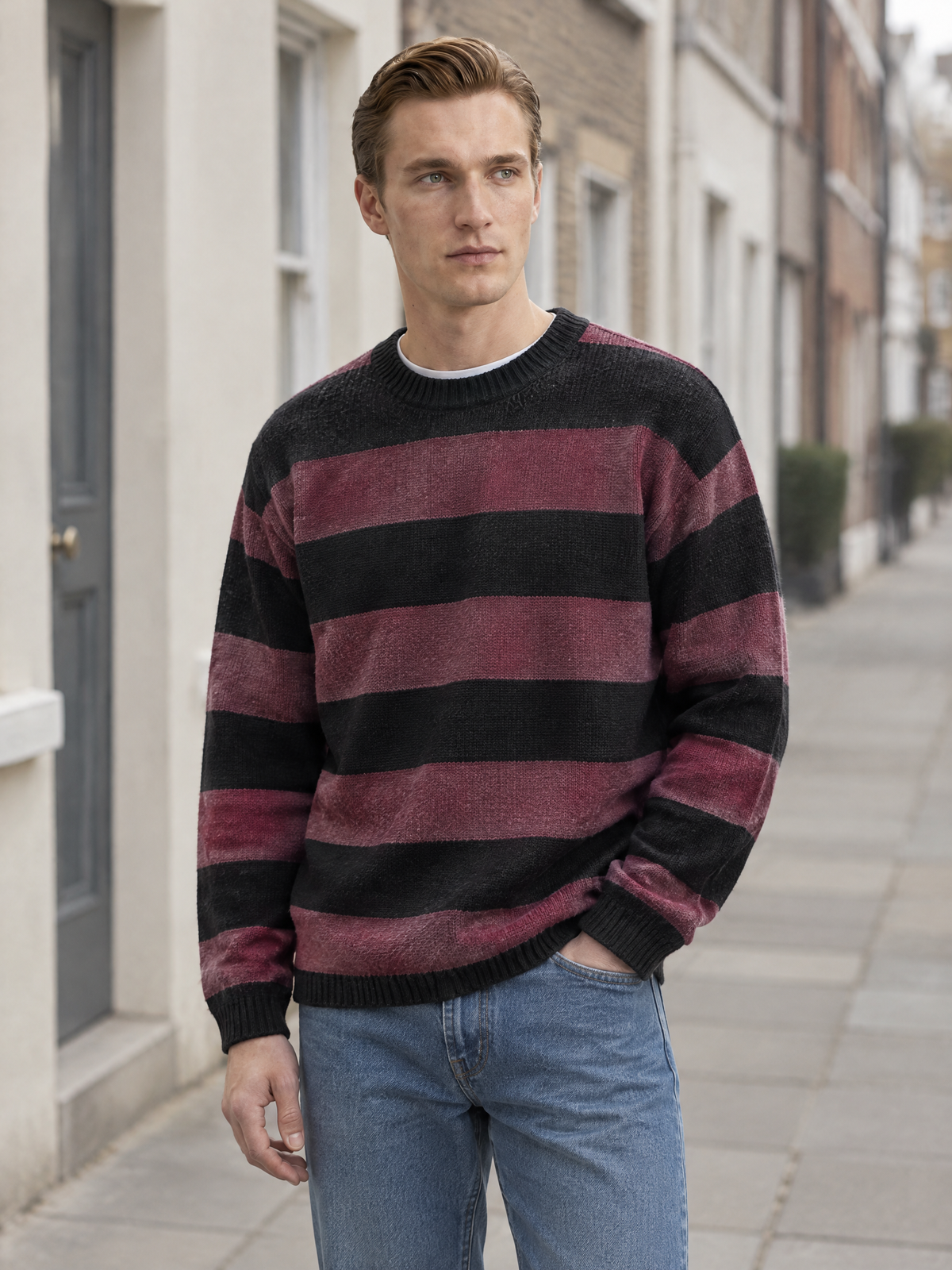 James Striped Knitted Crewneck