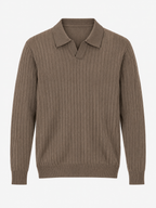 Enzo Ribbed Polo Sweater
