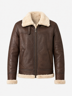 Faux Fur Collared Leather Jacket