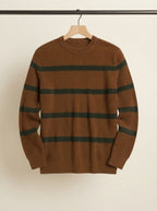 Wool Striped Crew Neck Sweater